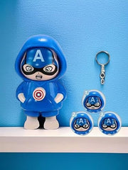 Captain America Face Changing Keychain - Cartoon Character Accessory