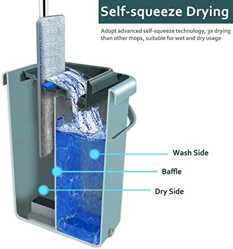 Magic Flat Mop with Self-Cleaning Microfiber for Easy Floor Cleaning