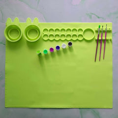Silicone Painting Mat for Kids with Pop-Up Water Cup - Craft & Art Surface