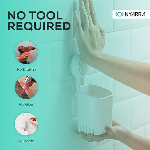 Premium Vacuum Suction Toothbrush Holder for Bathroom Storage