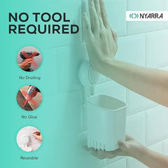 Premium Vacuum Suction Toothbrush Holder for Bathroom Storage