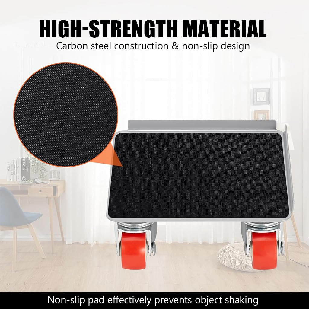 Heavy Duty 5 Wheel Furniture Lifter with Silent Rubber Wheels and Stand