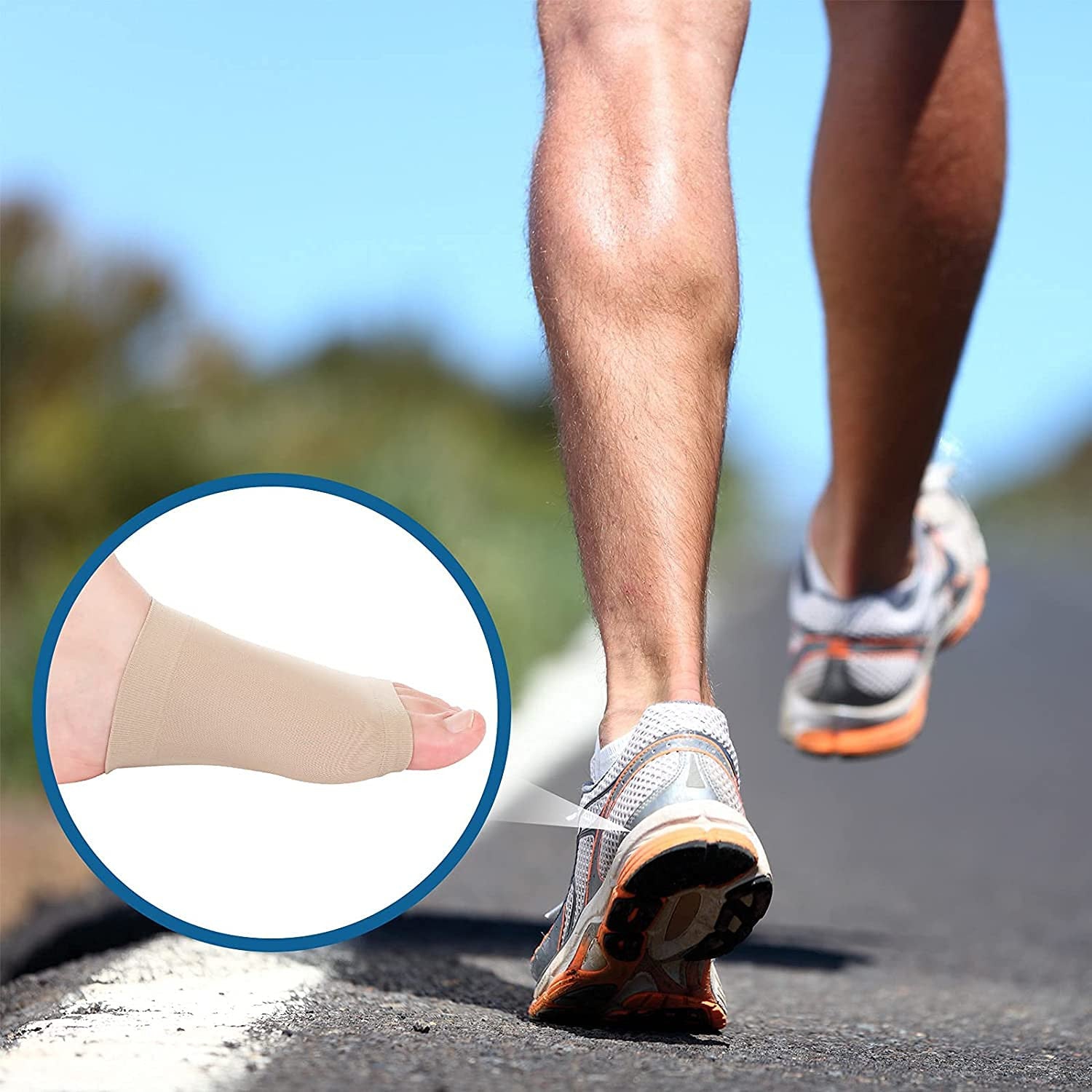 Arch Support Heel Sleeve for Flat Feet & Plantar Fasciitis Relief