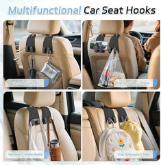 Leather Car Seat Headrest Hook for Purse and Bag Storage