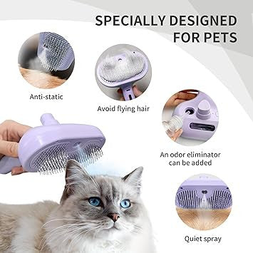 New Pet Grooming Brush for Dogs & Cats - Steam Comb & Dog Brush