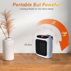 Portable 800W Handy Heater with Digital Display & Adjustable Timer