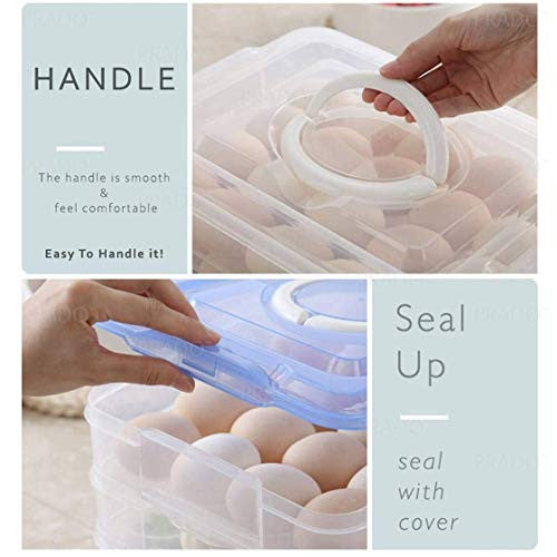 48 Egg Storage Box with Lid, Space-Saving Refrigerator Organizer