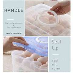 48 Egg Storage Box with Lid, Space-Saving Refrigerator Organizer