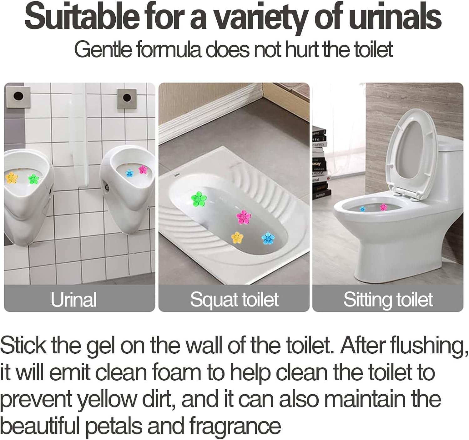 Flower Toilet Cleaning Gel with Decontamination and Bleaching Power