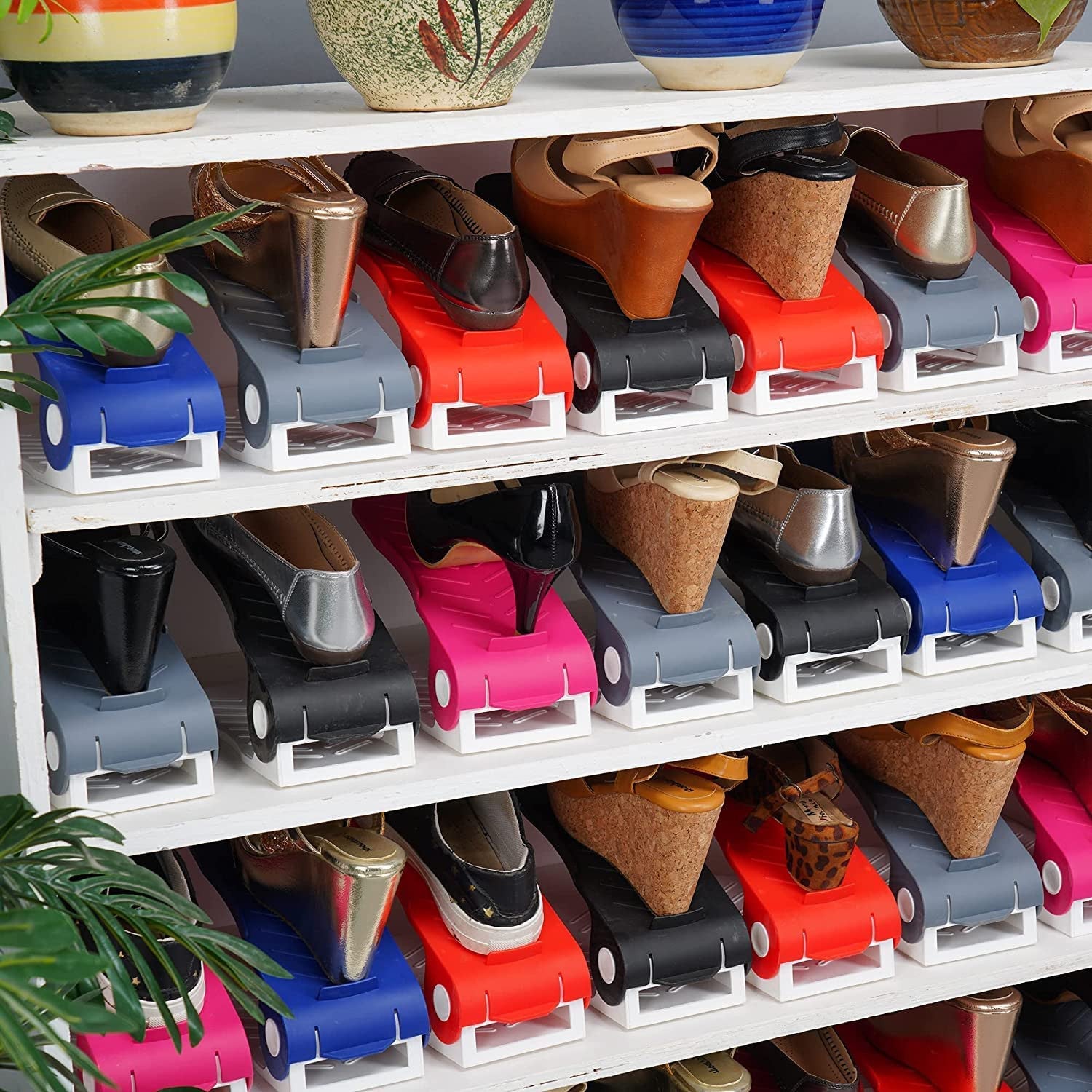 Adjustable Shoe Organizer with Space-Saving Double Deck Design - 1 Pc