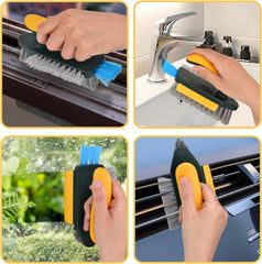4-in-1 V-Shape Gap Cleaning Brush with Squeegee & Floor Scrubber
