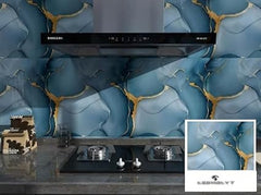 Blue UV Marble Foil Sheets - Ta-081, Elegant Marble Design