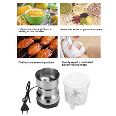 Electric Coffee & Spice Grinder with Transparent Lid and Stainless Steel Blades