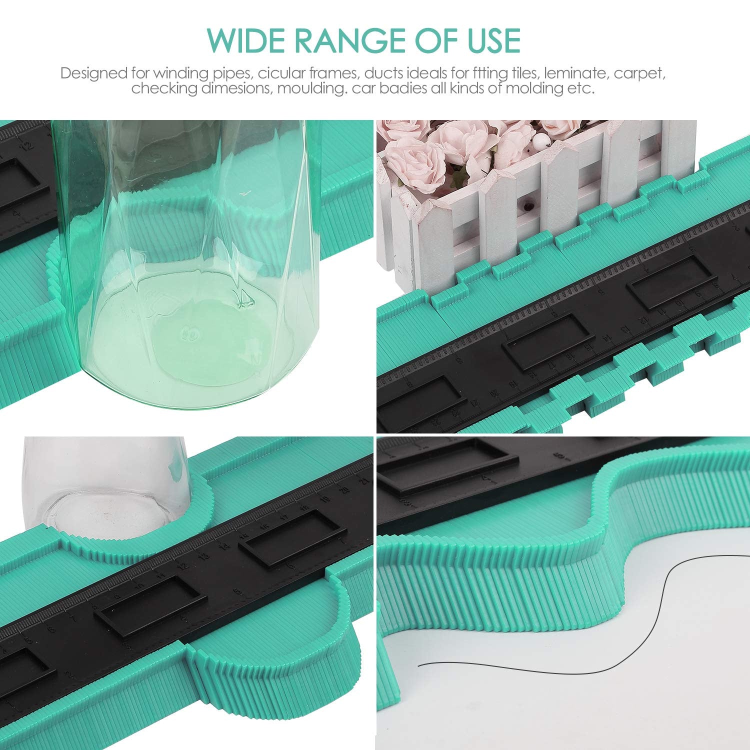 10-Inch Plastic Contour Gauge Ruler for Precise DIY & Carpentry Tasks