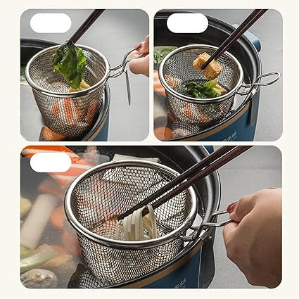 Food Strainer Noodle Basket with Handle – Mesh Filter for Cooking