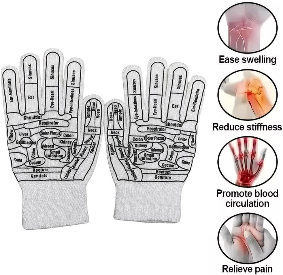 Reflexology Finger Massage Gloves for Pain Relief & Stress Relief