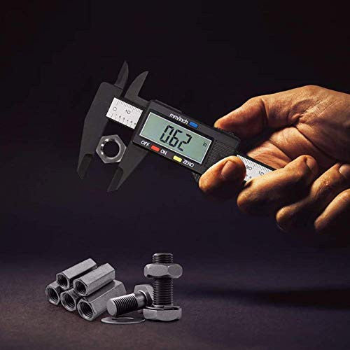 Digital Carbon Fiber Caliper with LCD, Auto Off, 6 Inch