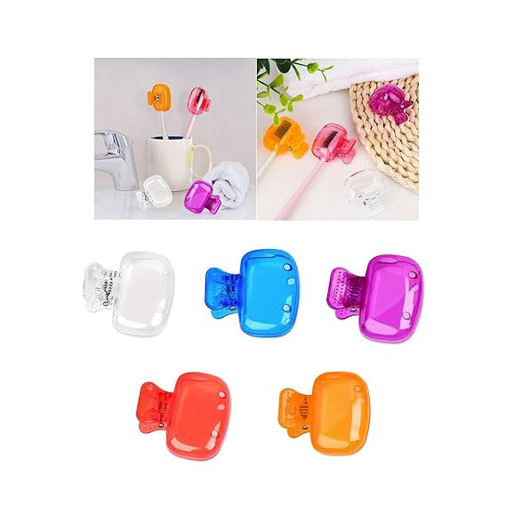 Travel Toothbrush Head Cover with Clip - Protective Plastic Cap