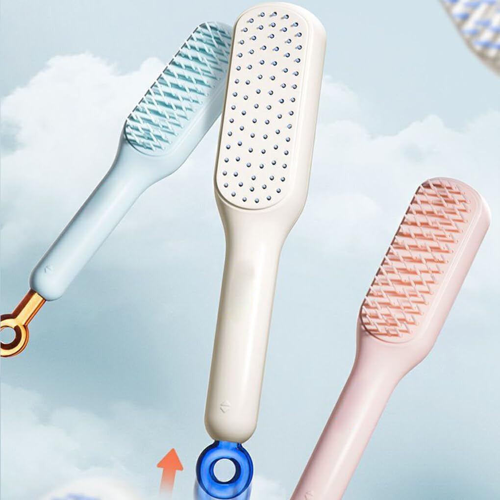 Self-Cleaning Anti-Static Massage Hair Comb for Tangle-Free Styling