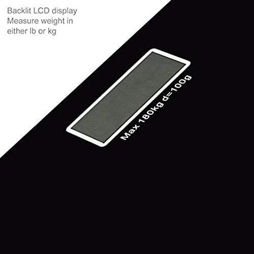 Black Digital S-Shape Bathroom Scale with Tempered Glass & LCD Display