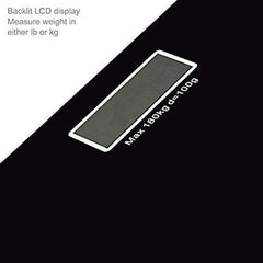 Black Digital S-Shape Bathroom Scale with Tempered Glass & LCD Display