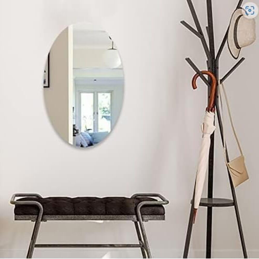 Oval Shape Wall Mirror Sticker (20x30)