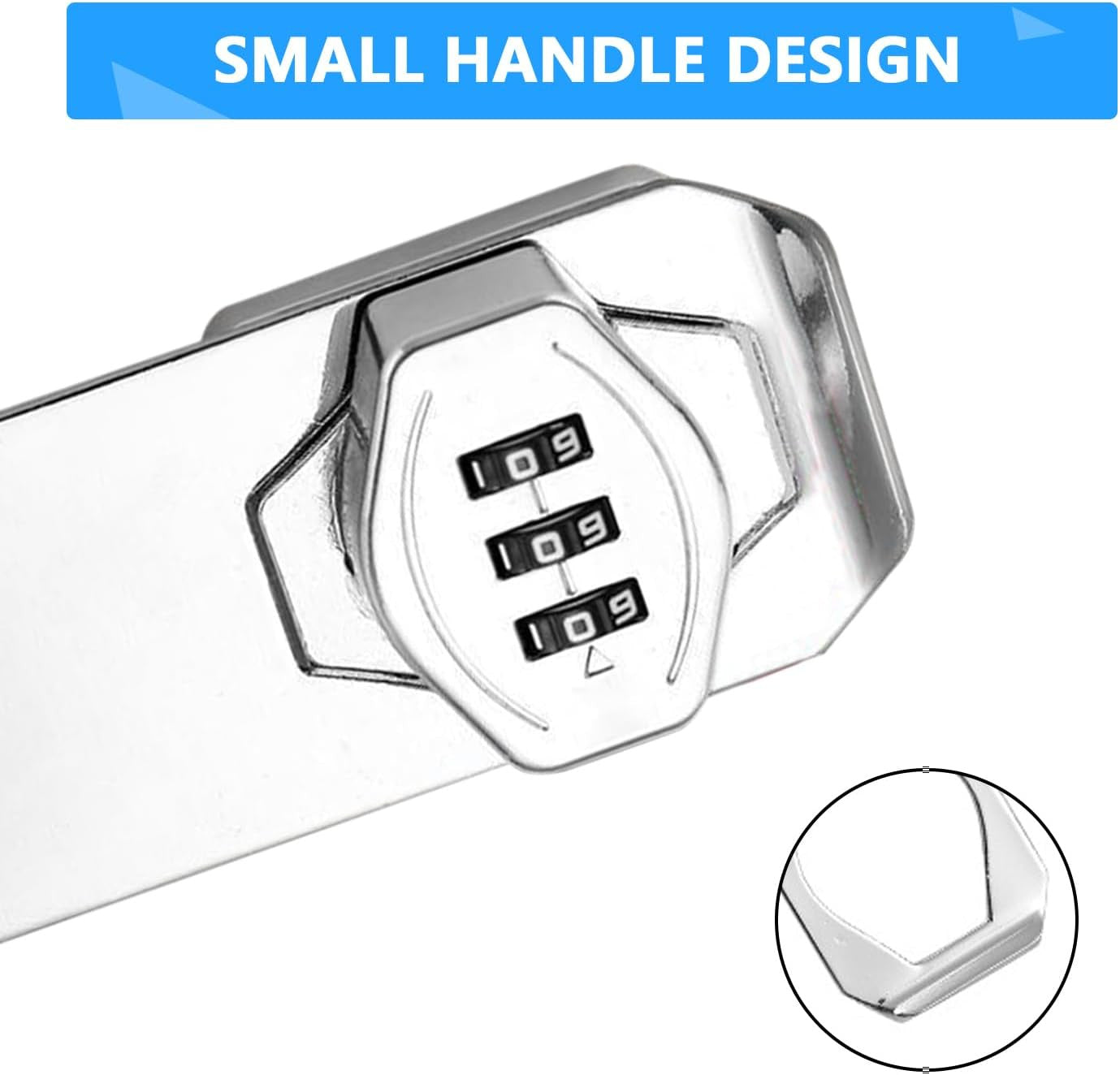 3-Digit Keyless Cabinet Lock with Password & Safety Buckle