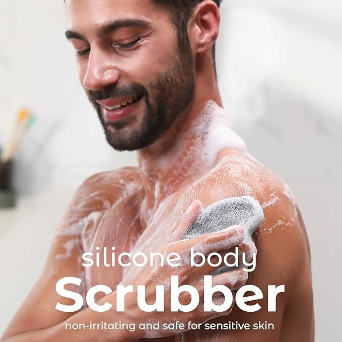 Silicone 2-in-1 Body & Back Scrubber Bath Brush