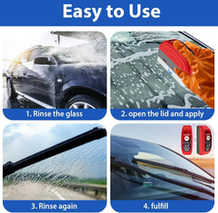 Car Glass Oil & Water Spot Remover Kit with Cleaning Brush