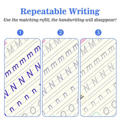 Magic Practice Copybook Set for Kids with Reusable Tracing Pages and Soft Pen Cover