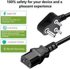 FEDUS 3 Prong Heavy Duty Power Cable for PC, Printer & Monitor