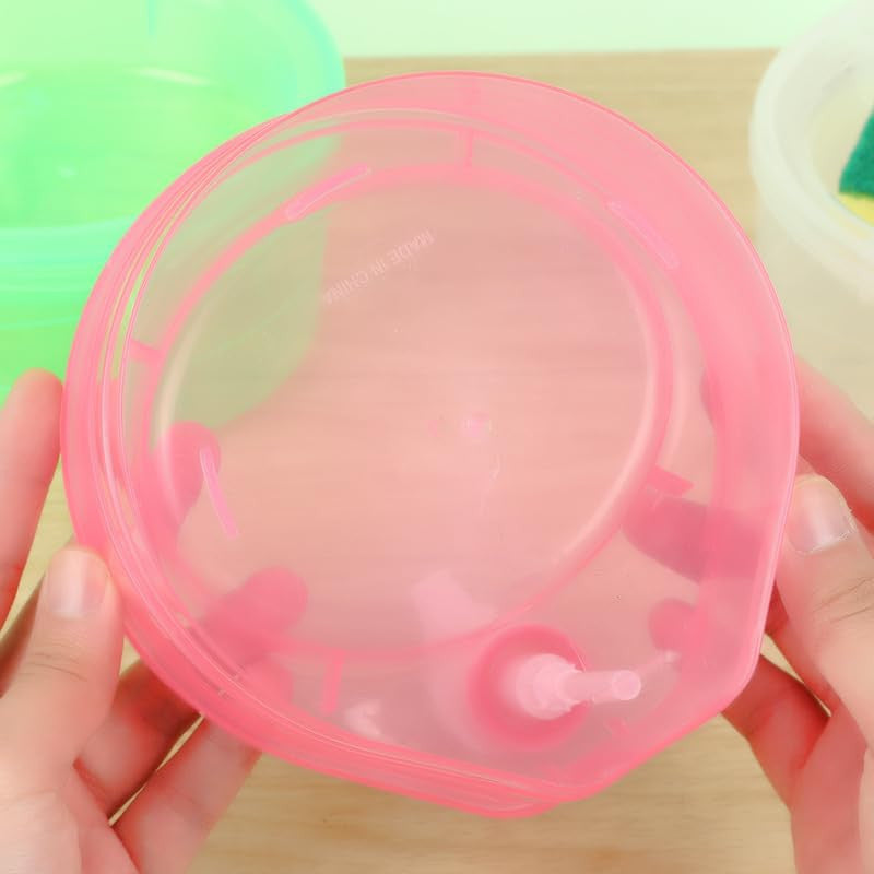 Elegant Soap Dispenser & Scrubber Holder with Pump for Kitchen & Bathroom