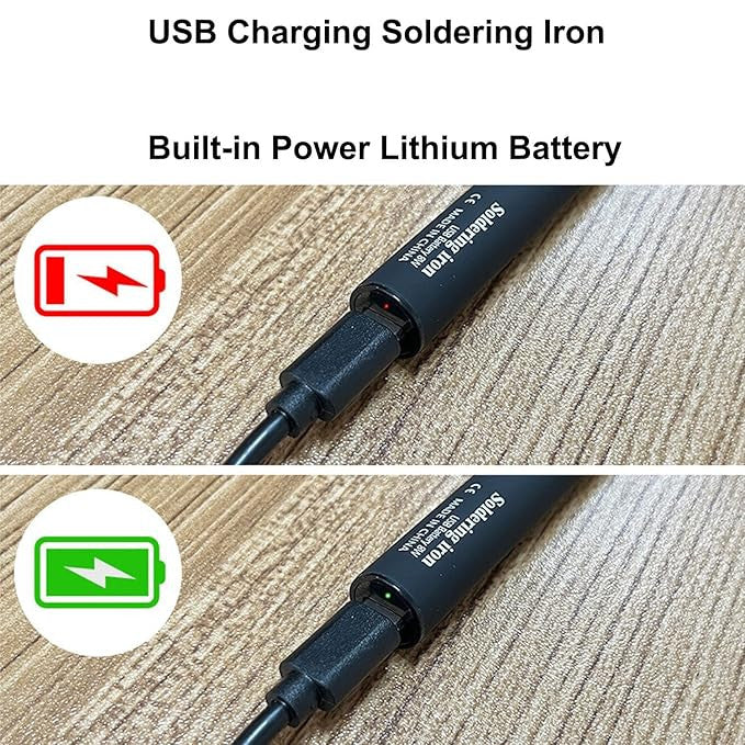 Portable USB Cordless Soldering Iron with 3 Tips for Precision Welding