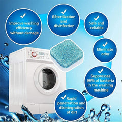 Deep Clean Washing Machine Tablets (12 pcs) for Fresh, Odor-Free Laundry