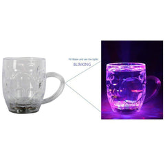 Rainbow Color LED Lighted Glass Mug with Inductive Liquid Activation