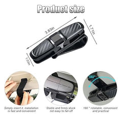 360° Rotating Car Sunglass Holder with Sun Visor Clip