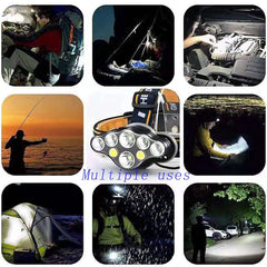 UltraLight 18000 Lumen Waterproof Rechargeable Headlamp for Outdoor Activities