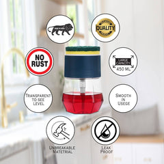 2-in-1 Round Soap Pump Dispenser with Sponge Holder for Kitchen