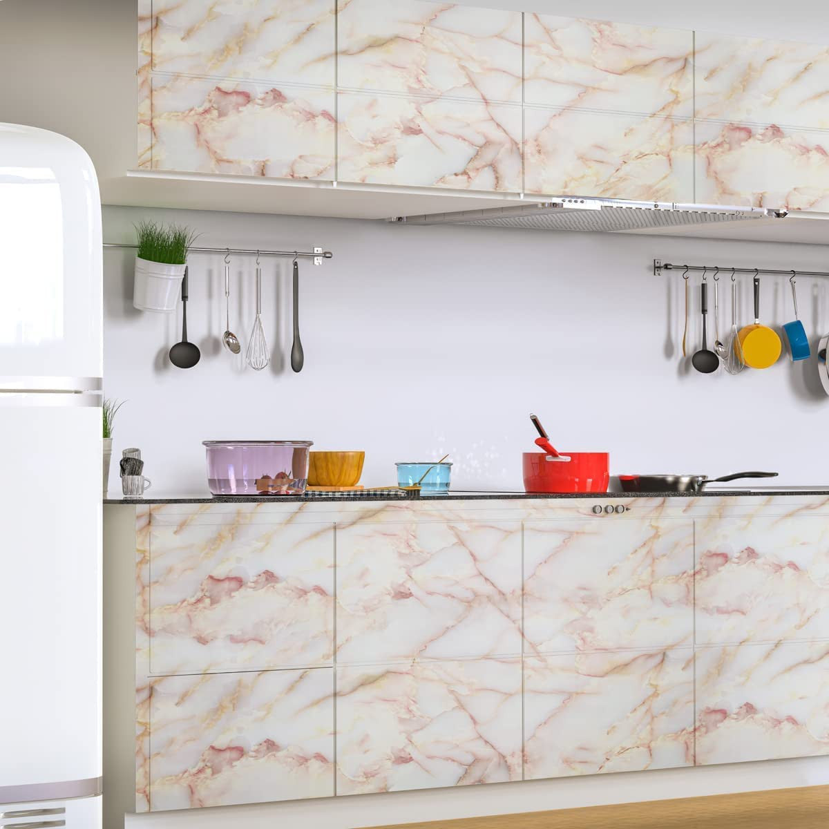 Elegant Orange Marble Foil Wallpaper for Stylish Interiors