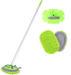 2-in-1 Car Cleaning Brush & Mop Kit with Long Handle