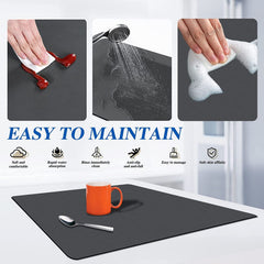 Ultra Absorbent Microfiber Dish Drying Mat 40x30cm for Kitchen