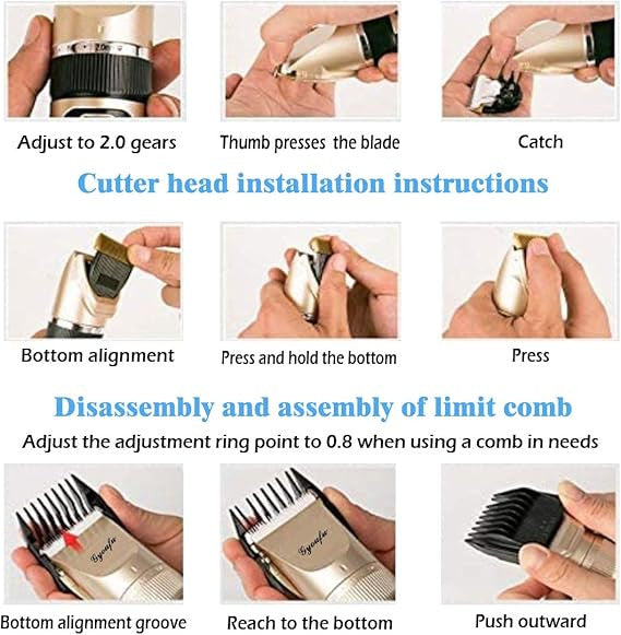 Rechargeable Cordless Dog & Beard Hair Trimmer with Clipper and Shaver