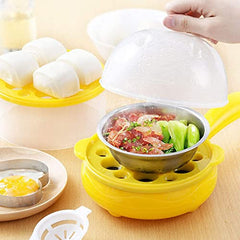 Multi-Function 7-Egg Egg Boiler & Frying Pan with Handle