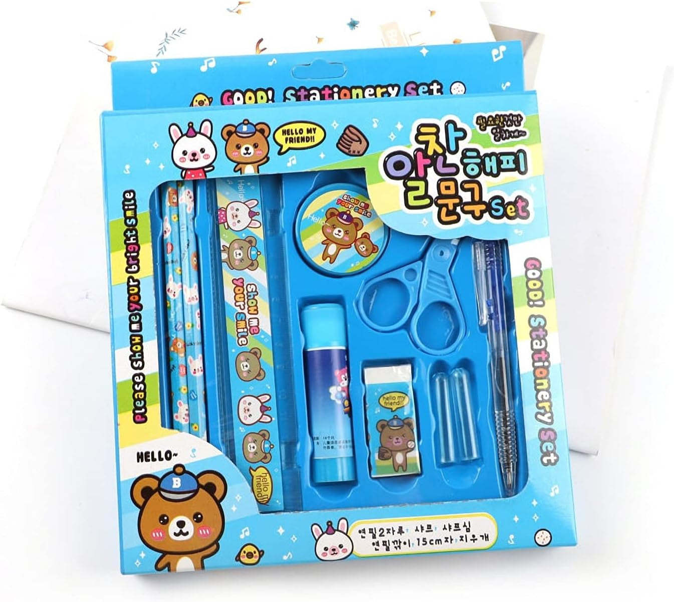 10 Pcs Kids Stationery & Art Craft Set - Complete Stationery Kit