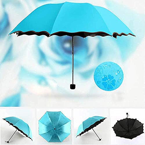 Magic Blossom 3-Fold UV Sun & Rain Umbrella with Water-Activated Pattern
