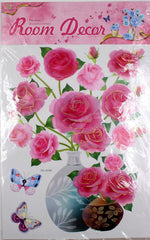 3D Flower & Vase Wall Sticker - 1 Pc