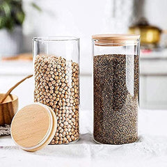 1200ml Airtight Glass Storage Jar with Bamboo Lid