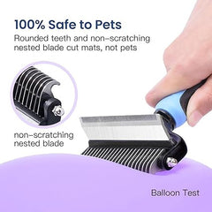 Pet Grooming Brush for Hair & Fur - Easy & Gentle Grooming Tool