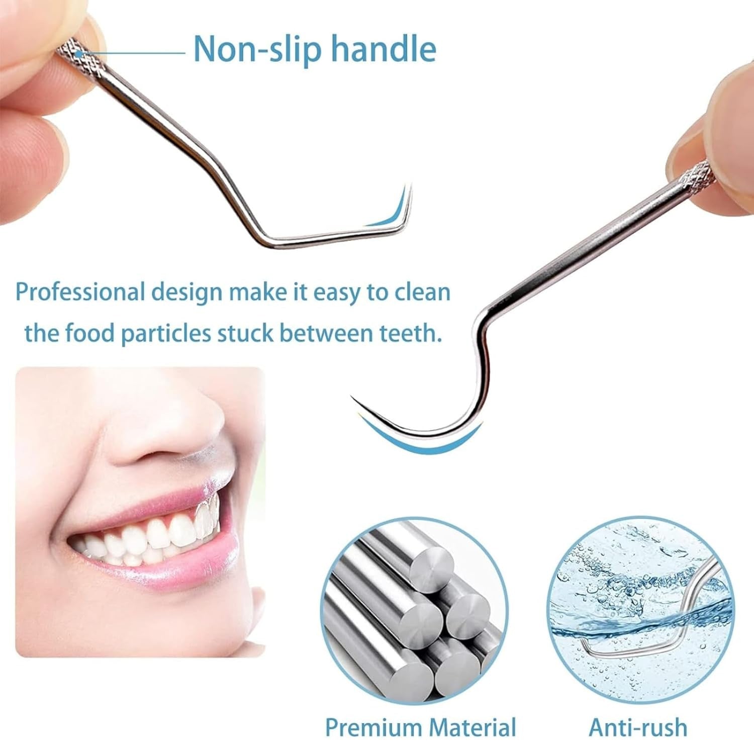 7-Piece Stainless Steel Dental Cleaning & Toothpick Pocket Kit