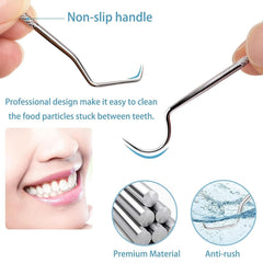 7-Piece Stainless Steel Dental Cleaning & Toothpick Pocket Kit